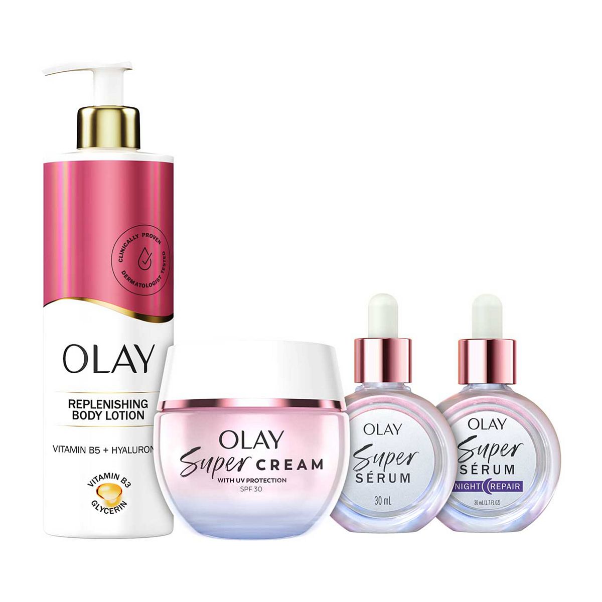Olay Replenishing Bundle Hyaluronic Acid Body Lotion 500Ml & Super Cream Spf30 50ml