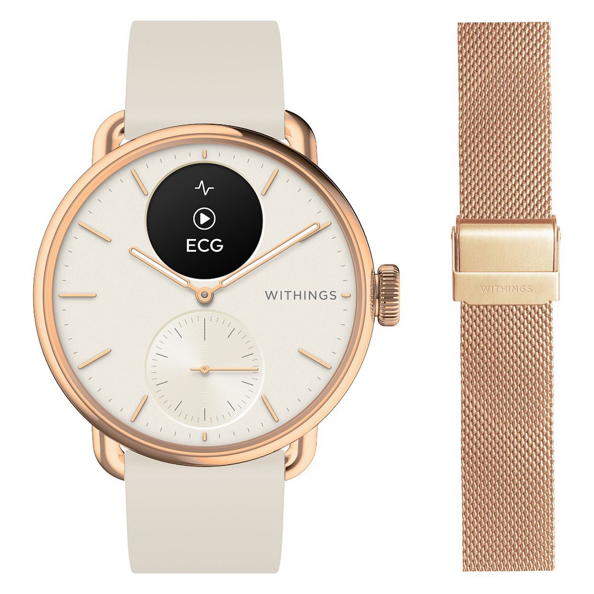 Withings Bundle Scanwatch 2 - 38Mm Rose Gold & Pink Milanese Wristband