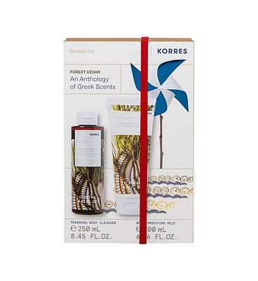 Korres Forest Cedar Shower Gel & Body Milk Set (2)