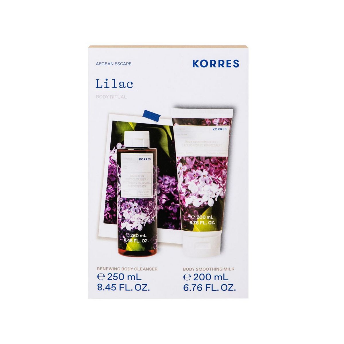 Korres Lilac Shower Gel & Body Milk Set
