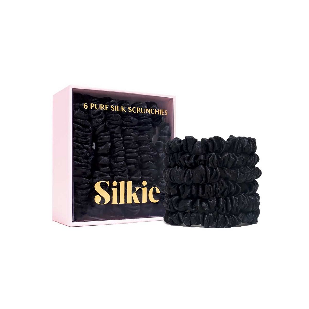 Silkie Skinny Silks 100% Mulberry Silk Scrunchies Midnight 6S Multicolor