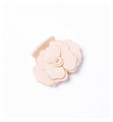 Click to view product details and reviews for The Silkie Camellia Claw Clip Meringue.