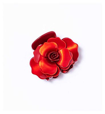 Click to view product details and reviews for The Silkie Camellia Claw Clip Rouge.