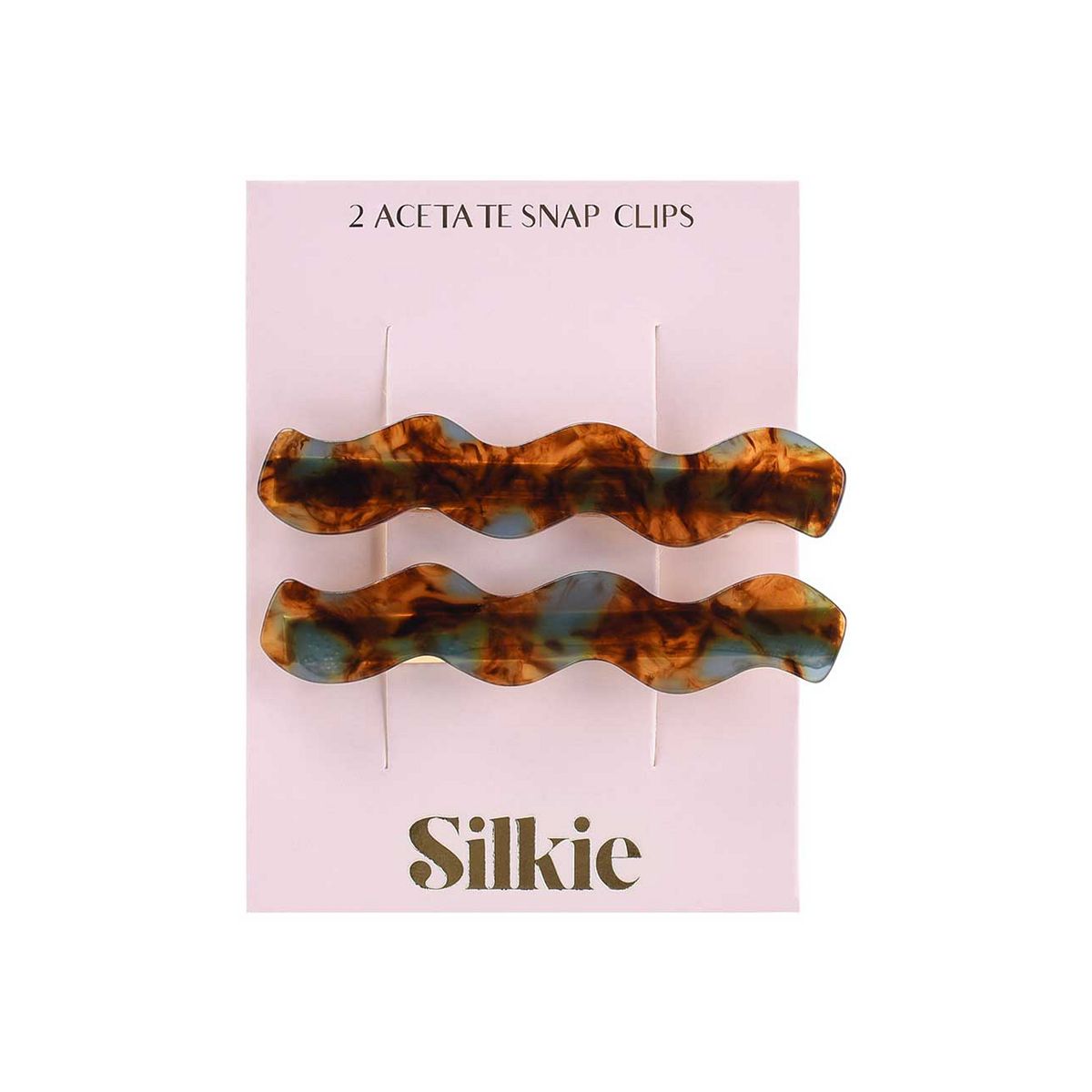Silkie Flecked Acetate Wave Snap Clips Toffee Multicolor