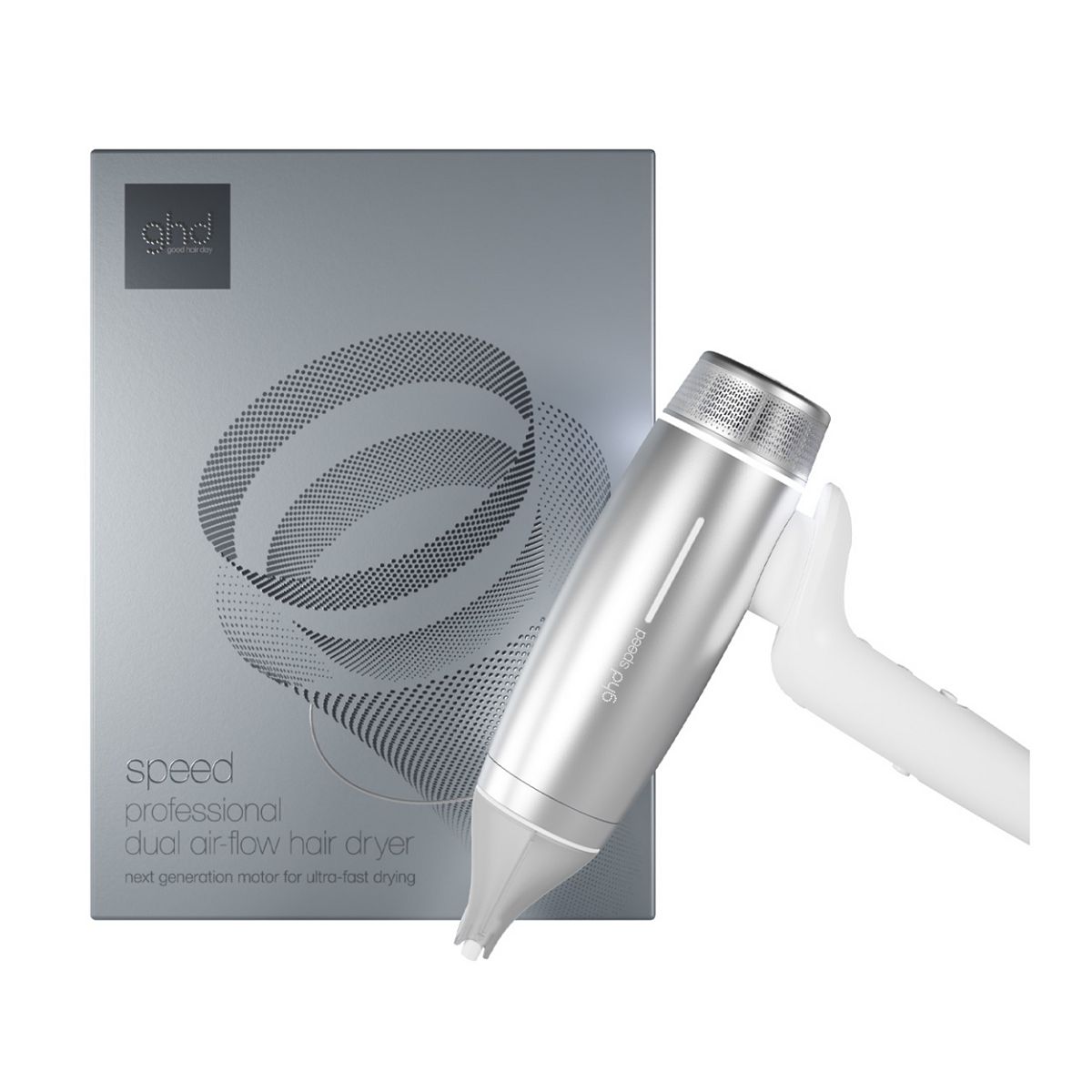 Ghd Speed Hair Dryer In Silver White