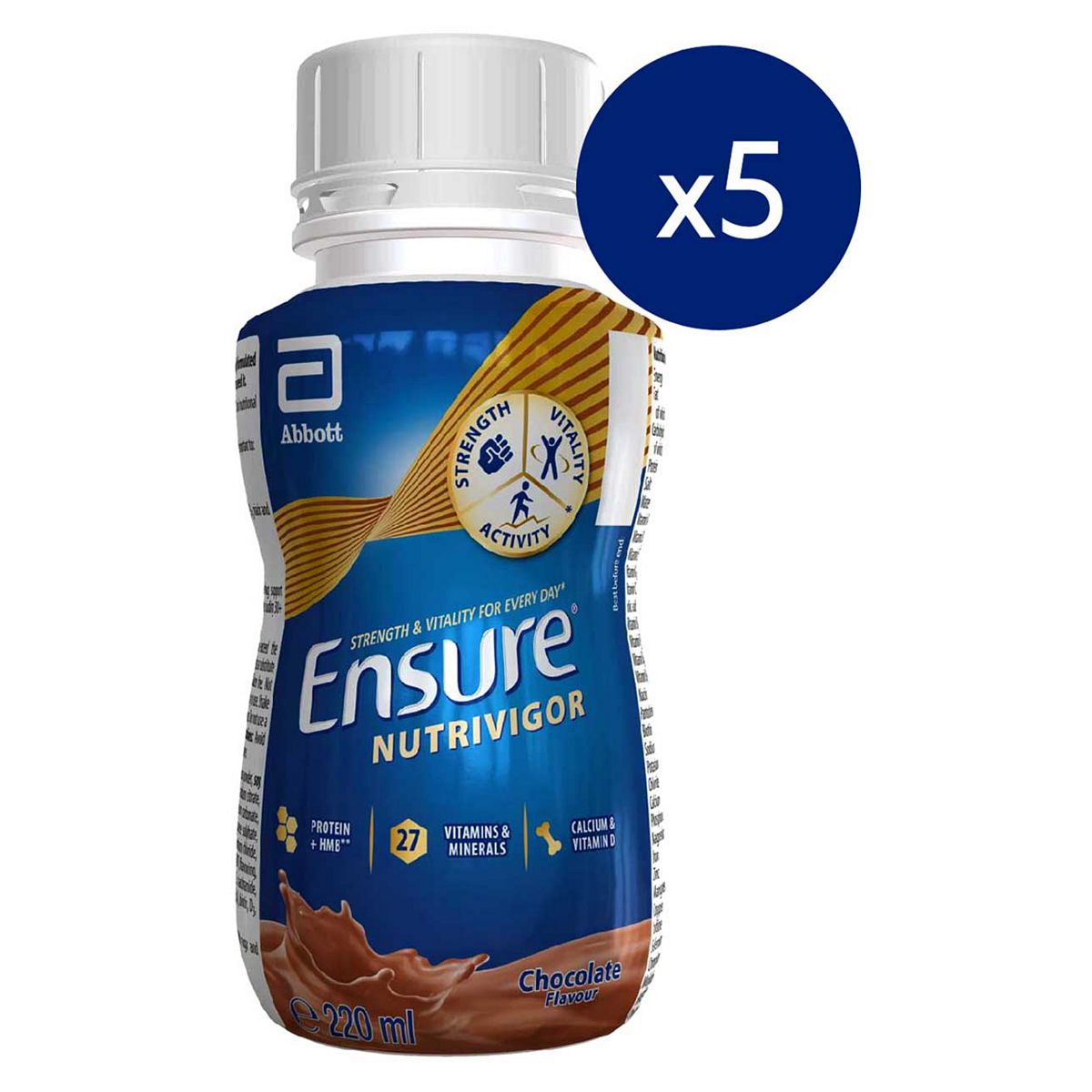 Ensure Nutrivigor Ready-To-Drink Shake Chocolate 220Ml X5