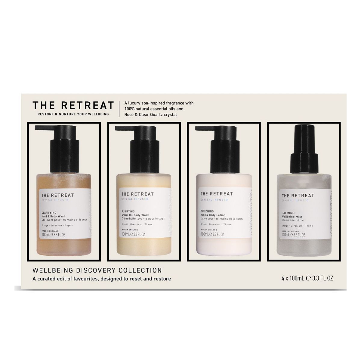 THE RETREAT Wellbeing Discovery Collection 4 X 100ml