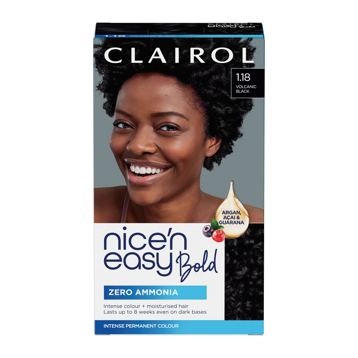 Clairol Nice'n Easy Bold Permanent Hair Dye 164ml - 1.18 Volcanic Black