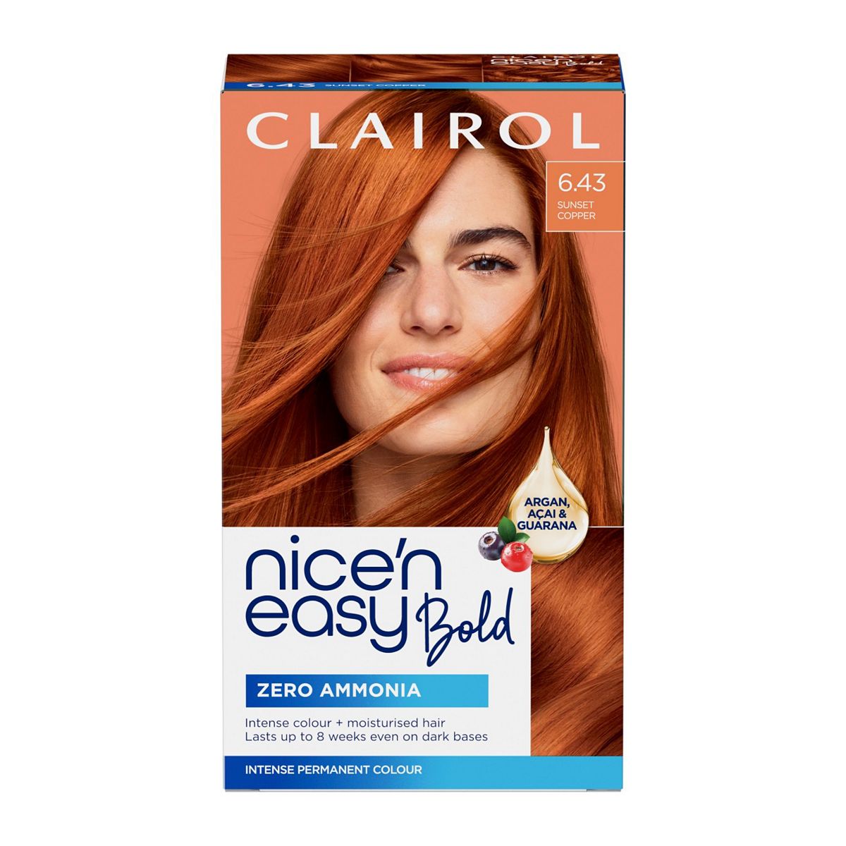 Clairol Nice'n Easy Bold Permanent Hair Dye 164ml - 6.43 Sunset Copper