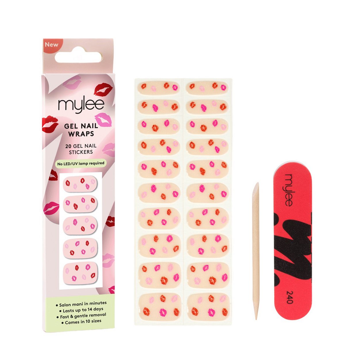Mylee Gel Nail Wraps Pucker Up 20Pcs
