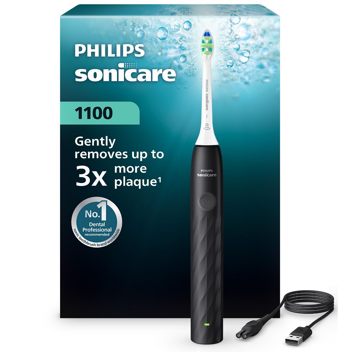 Philips Sonicare 1100 Electric Toothbrush Black Hx3901/02