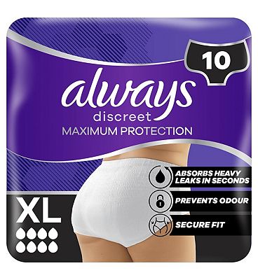 Click to view product details and reviews for Always Discreet Incontinence Pants Maximum Protection Xl X10.