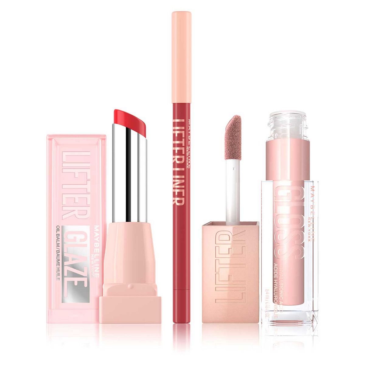 Maybelline Lifter Glaze Lip Oil Peach Queen & Liner Duo Bundle