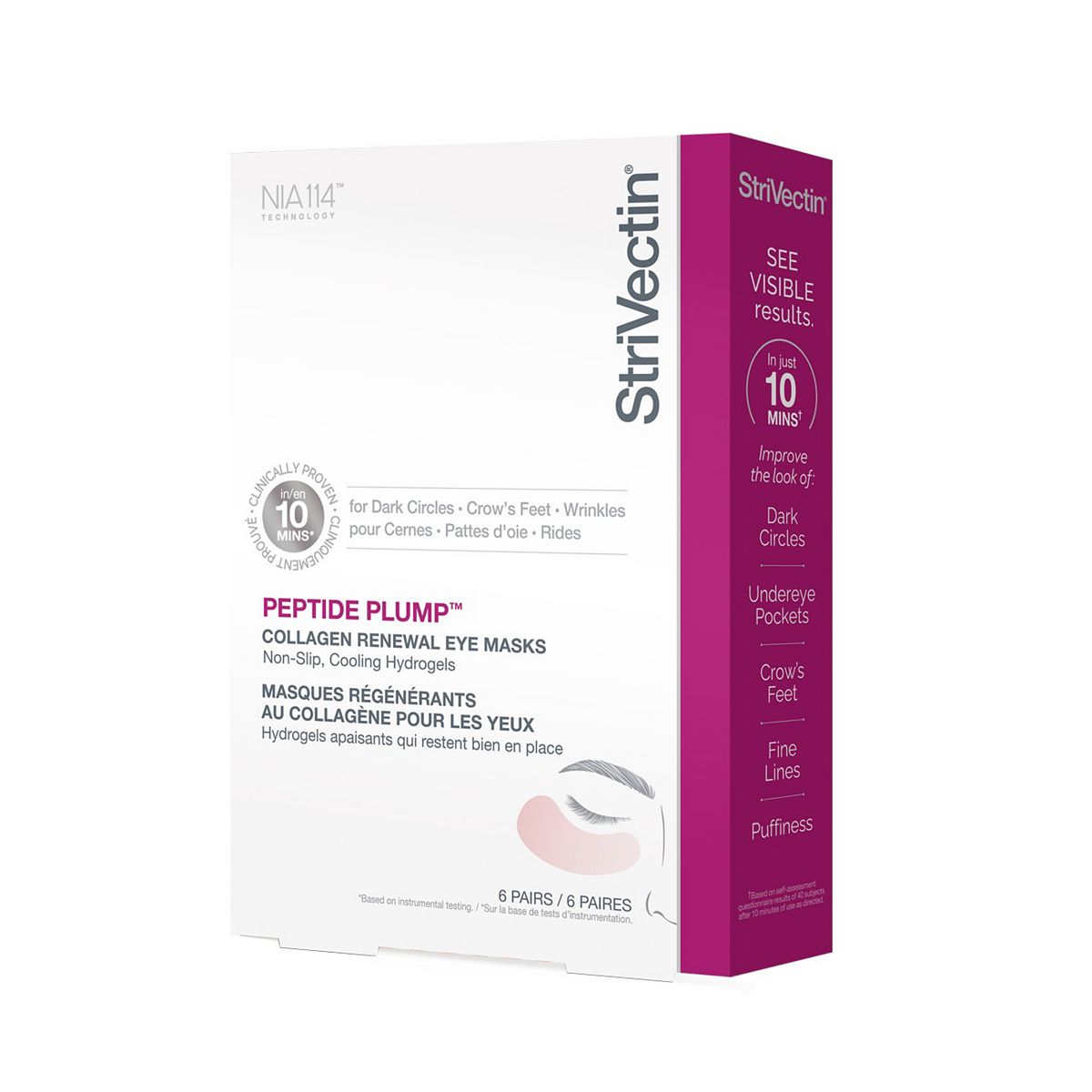 Strivectin Peptide Plump Collagen Renewal Eye Mask 6 Pairs Of Masks