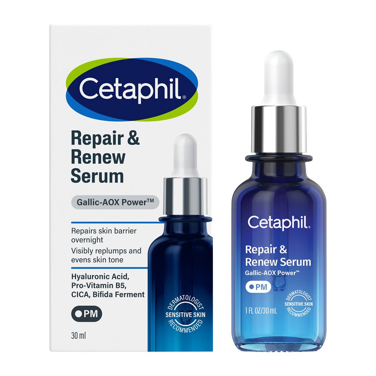 Cetaphil Repair & Renew (Pm) Evening Serum With Gallic-Aox Power™, Vitamin C Alternative, 30ml