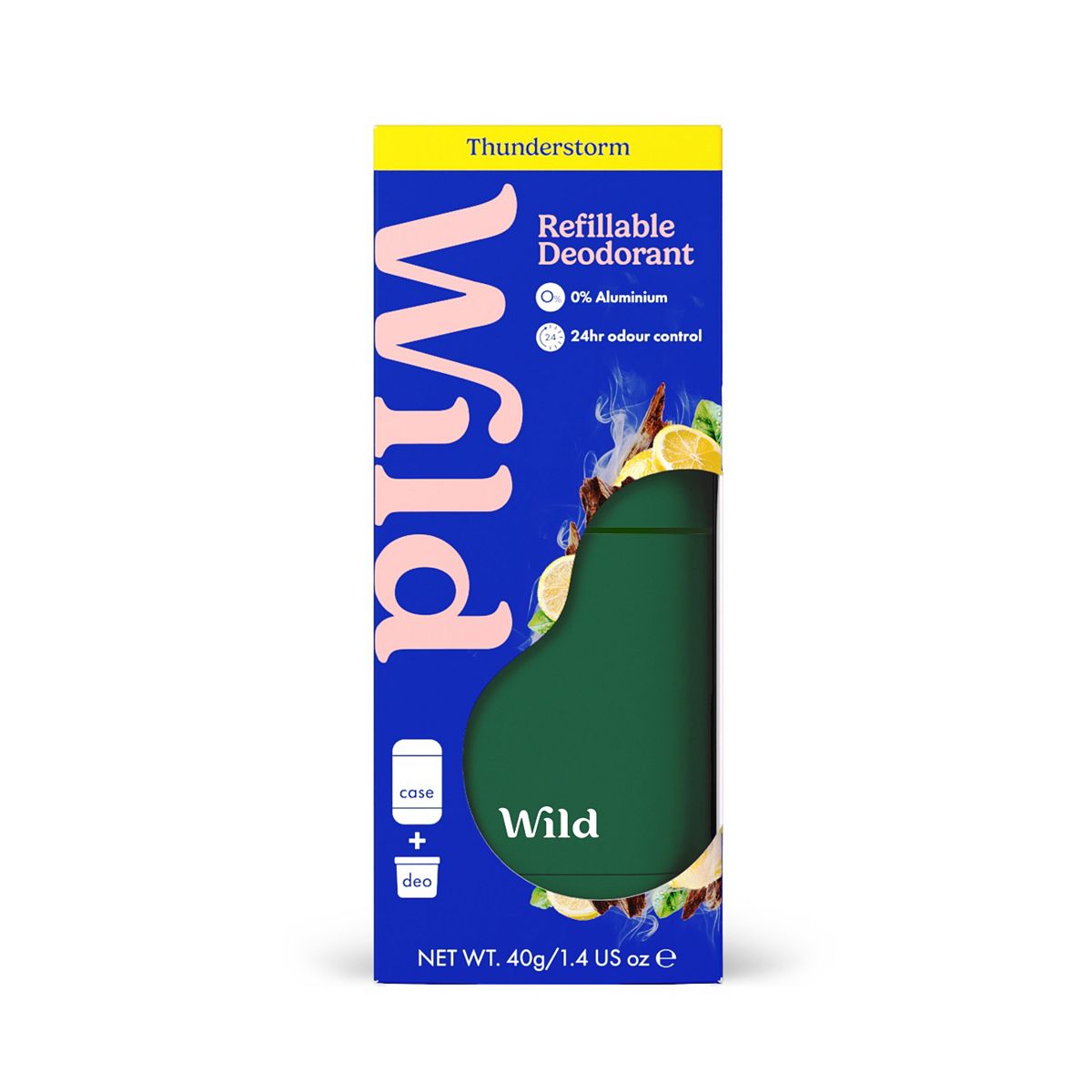 Wild Forest Green Case And Thunderstorm Deodorant Refill 40G