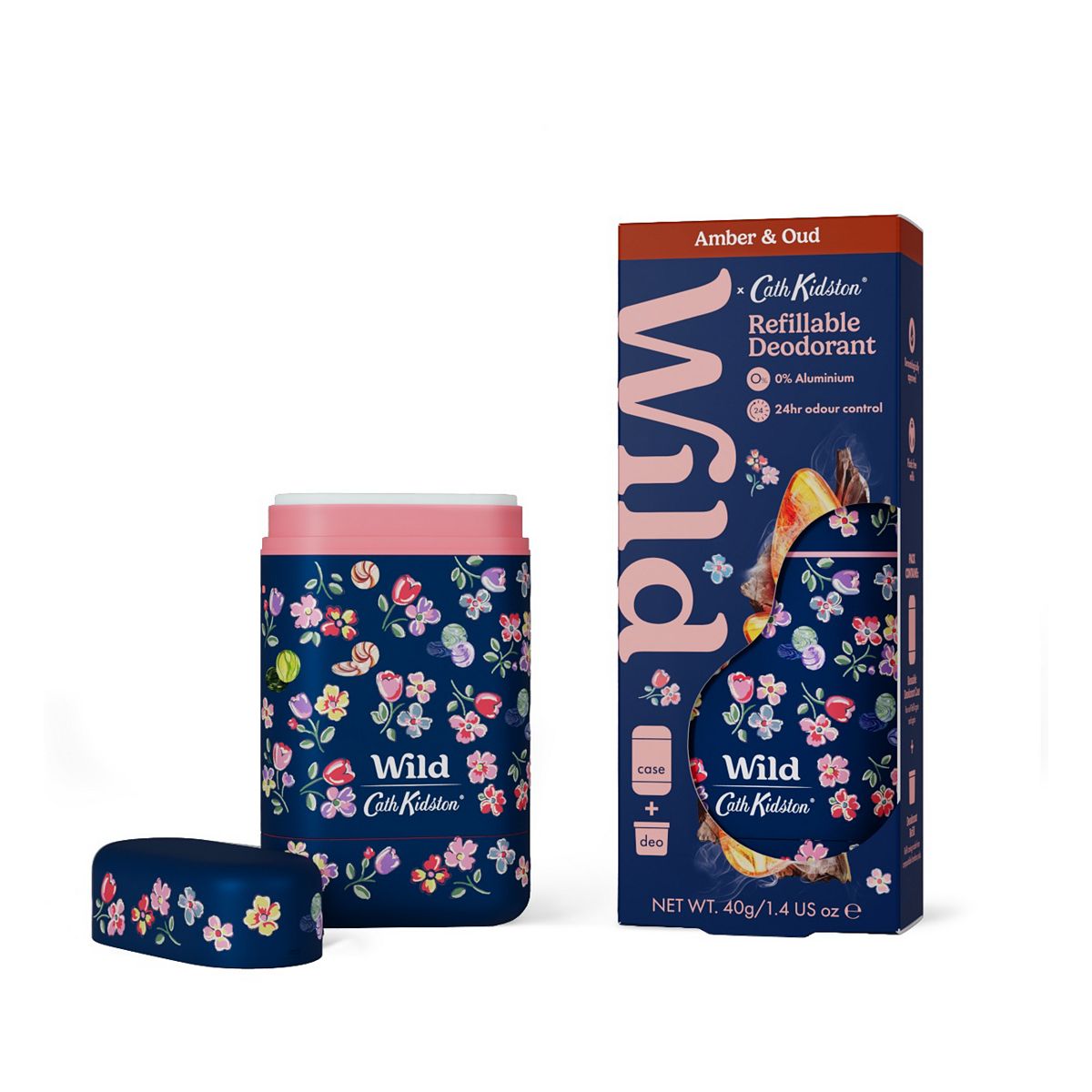 Wild Cath Kidston Marble Ditsy Case + Amber & Oud Refill 40G