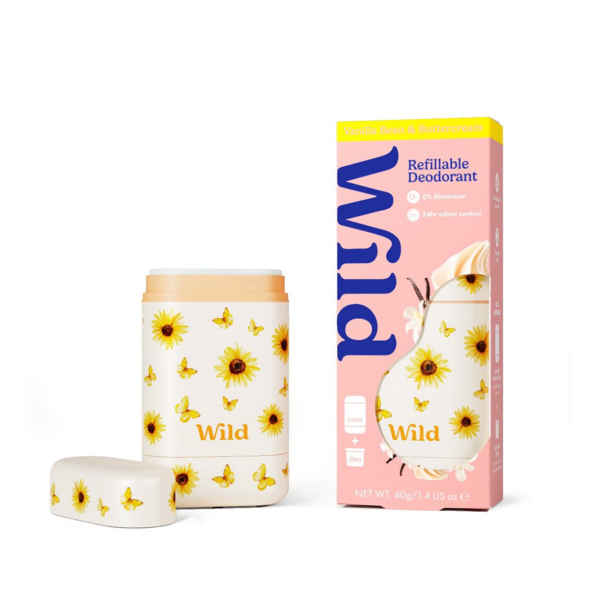Wild Sunflower Case + Vanilla Bean & Buttercream Refill 40g