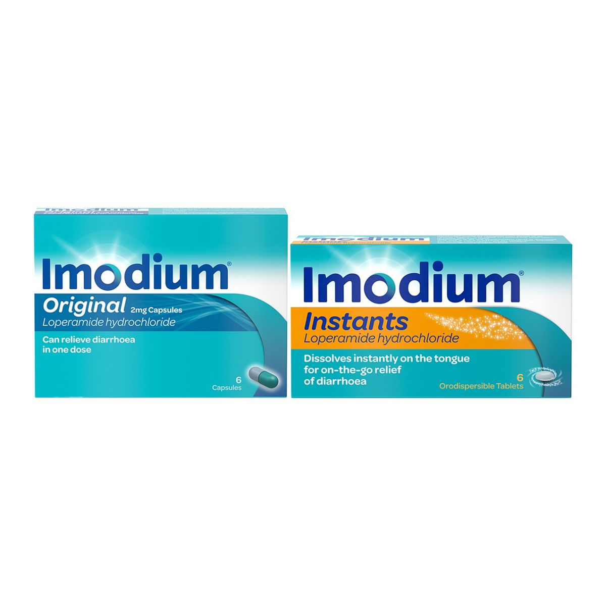 Imodium Originals Capsules & Instants - 2 X 6S Bundle