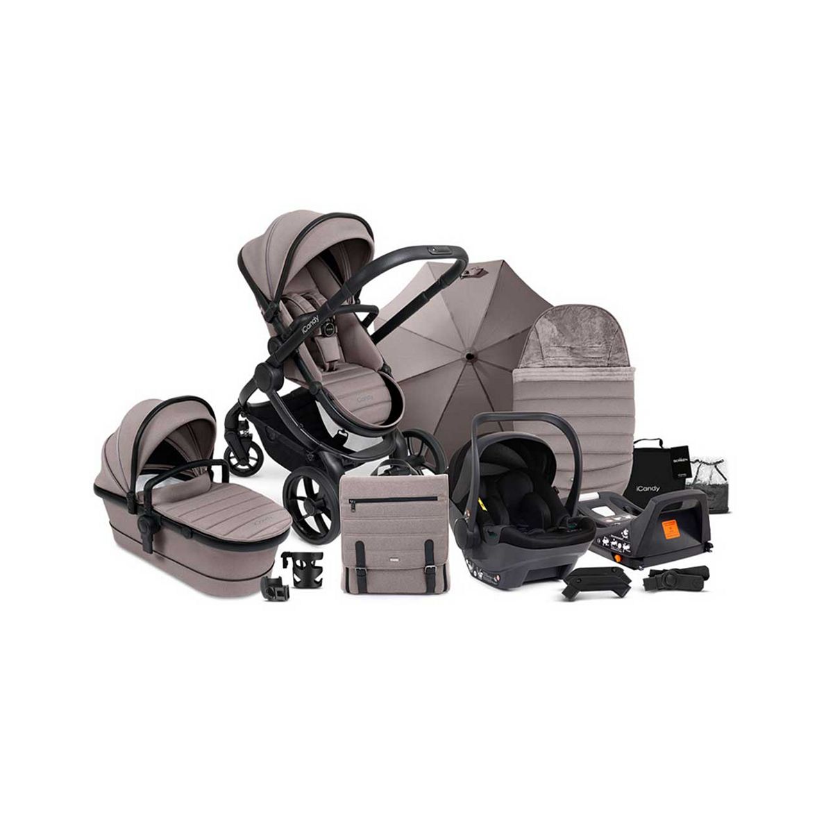 Icandy Peach 7 Porcini Complete Bundle With Cocoon Car Seat & Base