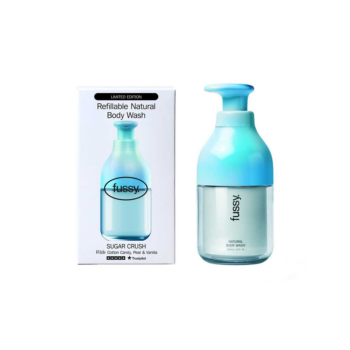 Fussy Refillable Natural Body Wash Sugar Crush 320ml