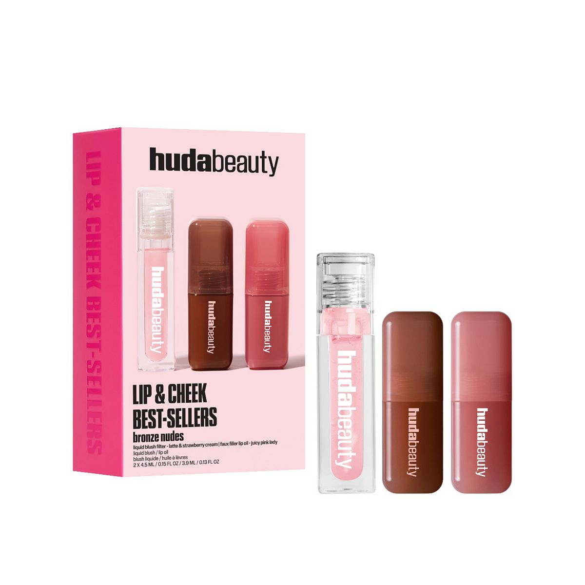Huda Beauty Lip & Cheek Best-Sellers Bronze Nudes Set