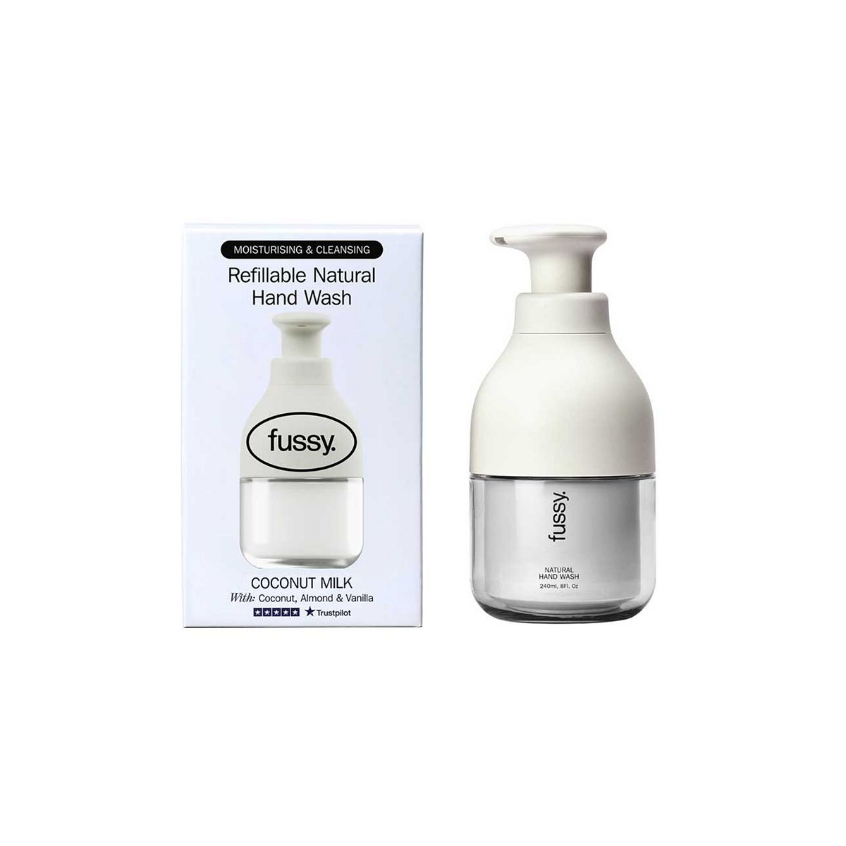 Fussy Refillable Natural Hand Wash Coconut Milk 240ml
