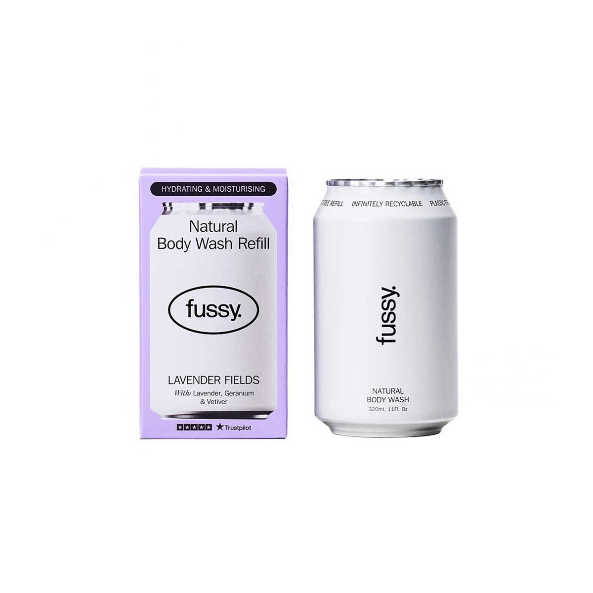 Fussy Natural Body Wash Refill Lavender Fields 320ml