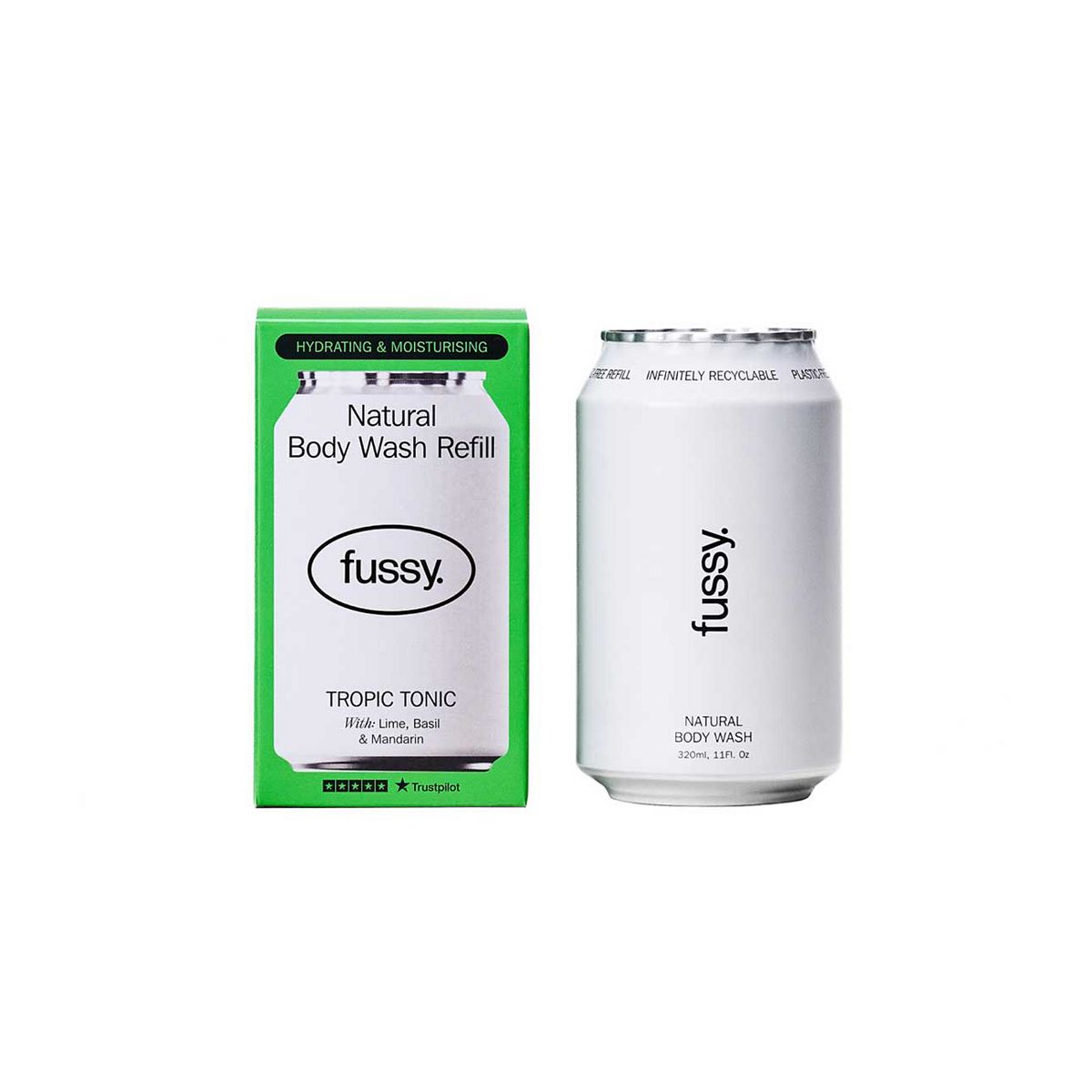 Fussy Natural Body Wash Refill Tropic Tonic 320ml