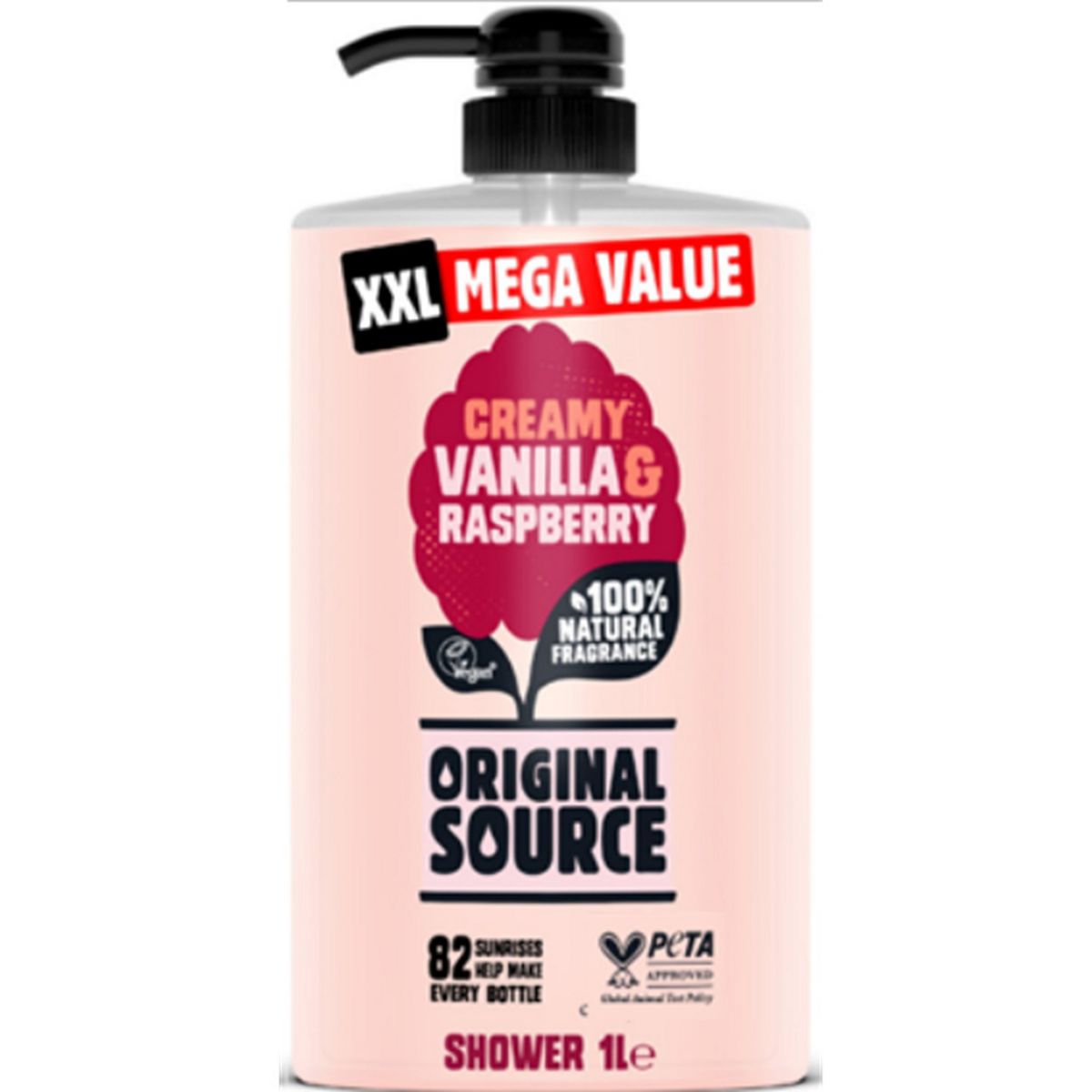 Original Source Vanilla And Raspberry Shower Gel Body Wash 1L