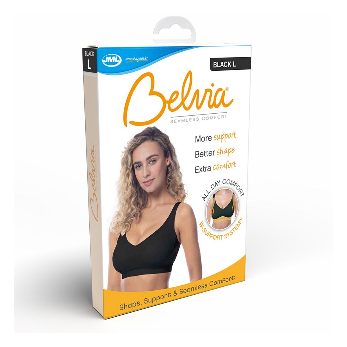 JML Belvia Seamless Comfort Bra Black Large