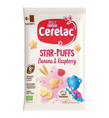 Cerelac Banana Star-Puffs Baby Food Snack 8 Plus Months 4x7g (2)