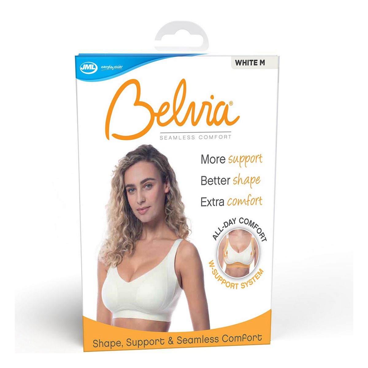 JML Belvia Seamless Comfort Bra White Medium