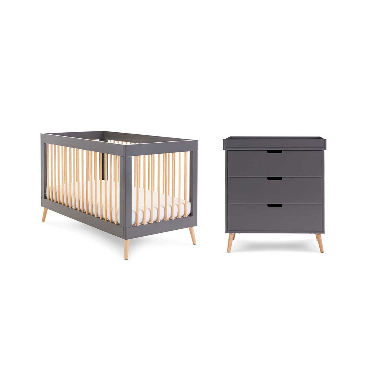 Obaby Maya 2 Piece Room Set - Slate With Natural