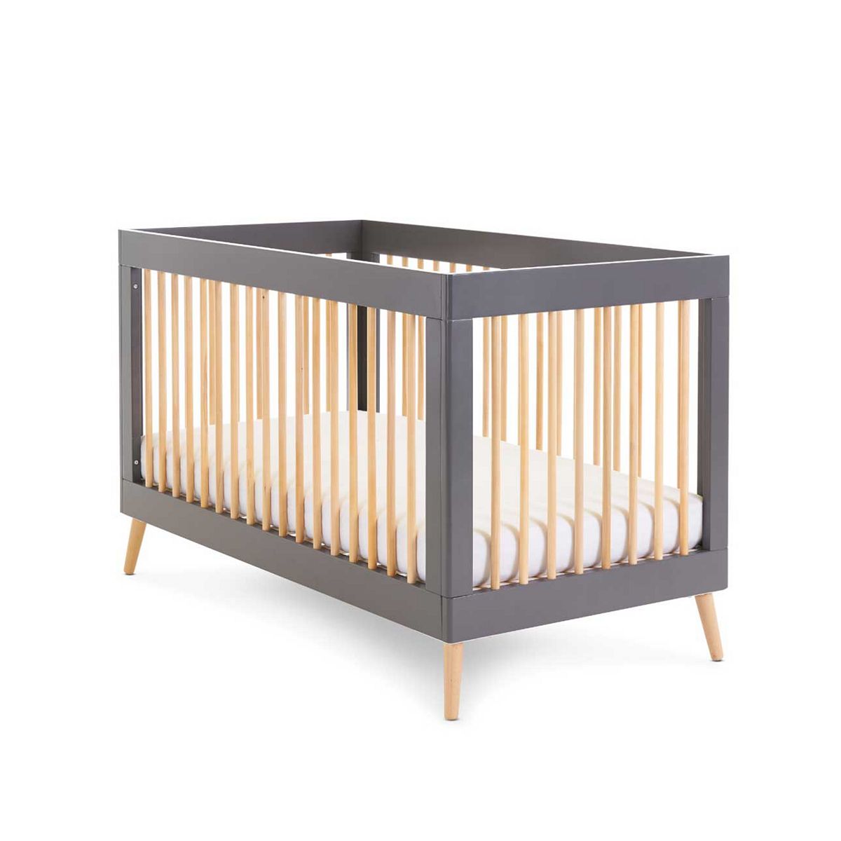 Obaby Maya Cot Bed - Slate With Natural