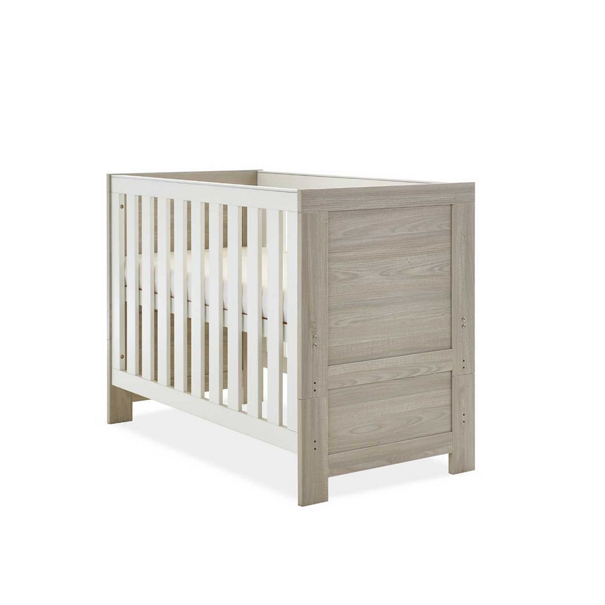 Obaby Nika Mini Cot Bed - Grey Wash & White