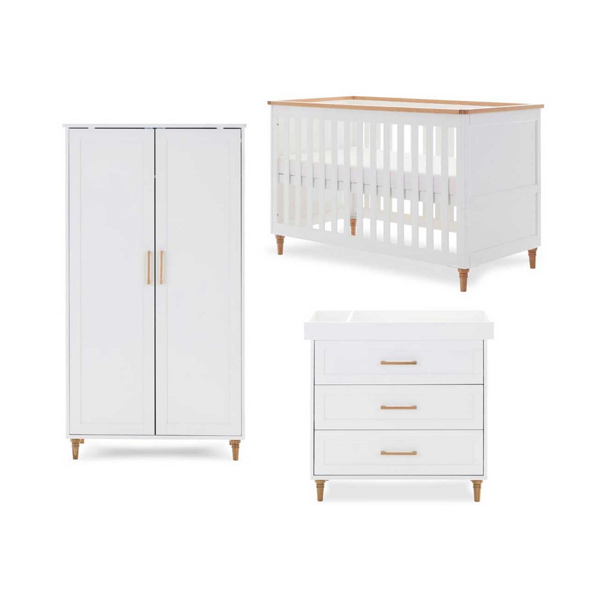 Obaby Orla 3 Piece Room Set White & Natural