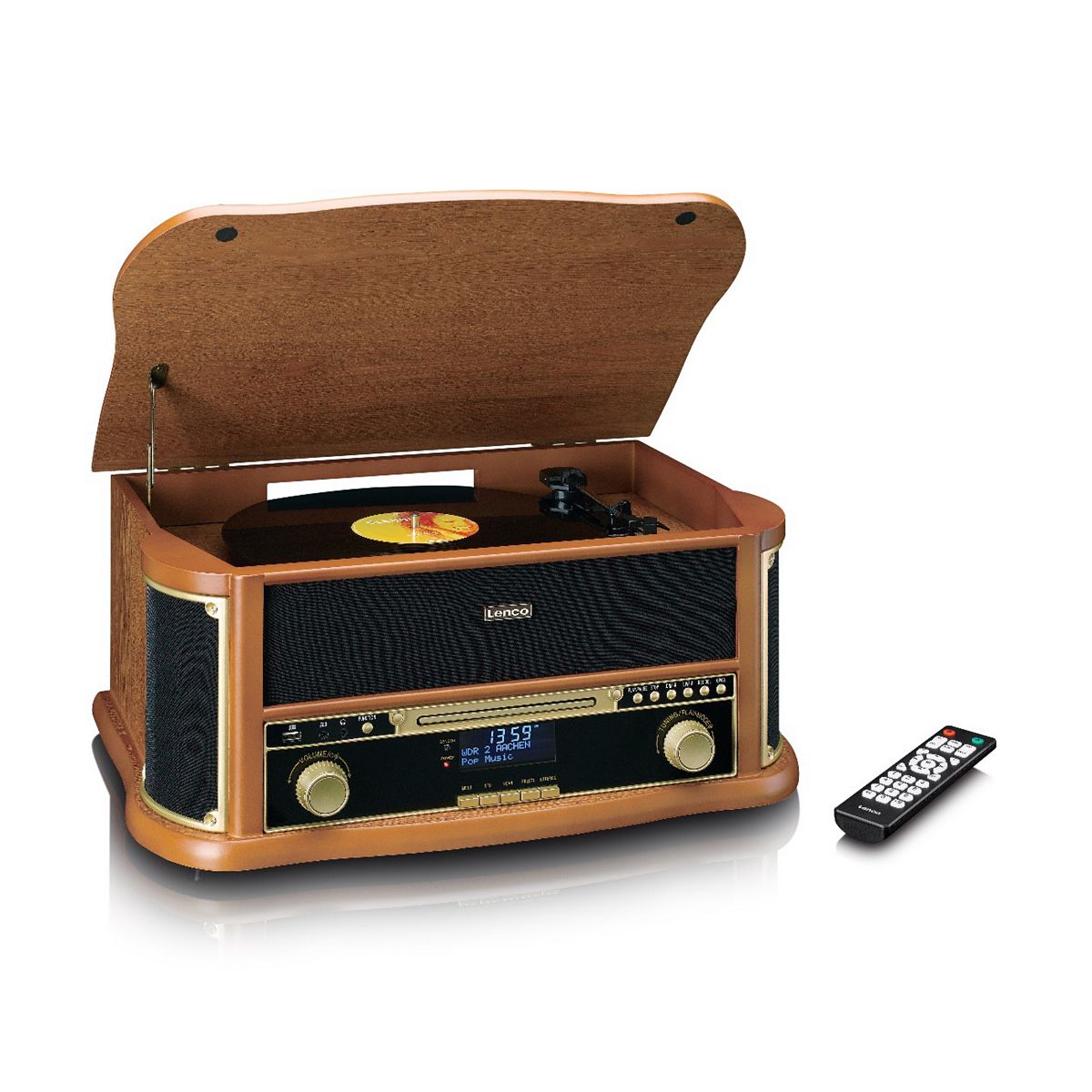 Lenco Tcd-2571Wd Wood Bluetooth Turntable