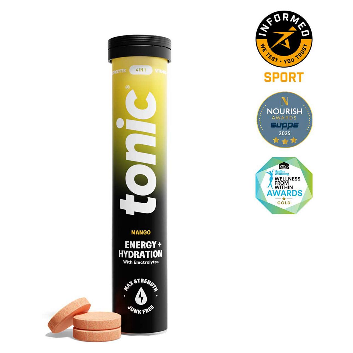 Tonic Health Energy & Hydration Electrolyte Effervescent Mango X 20