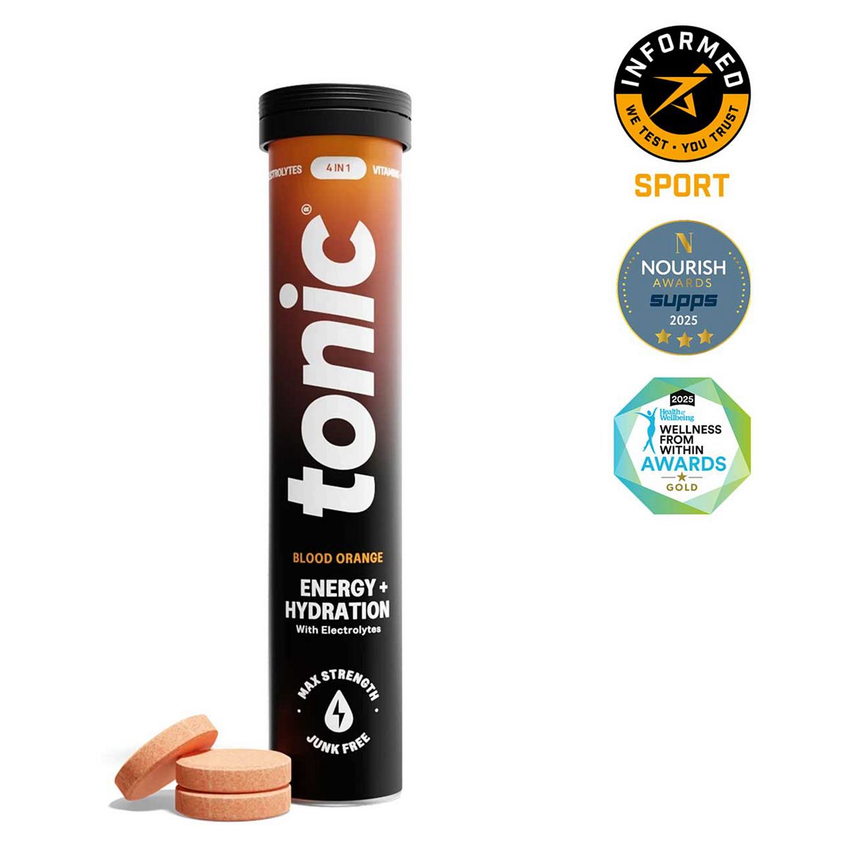 Tonic Health Energy & Hydration Electrolytes Effervescent Blood Orange X 20