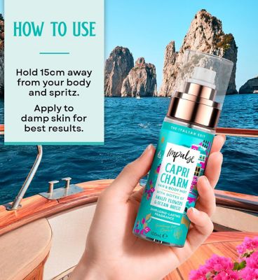 Impulse Capri Charm Hair & Body Mist Italian Edit Collection 100ml (6)