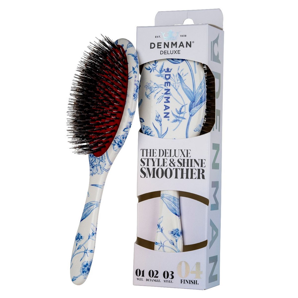 Denman D81m Deluxe Style & Shine Groomer Brush Blue Belle