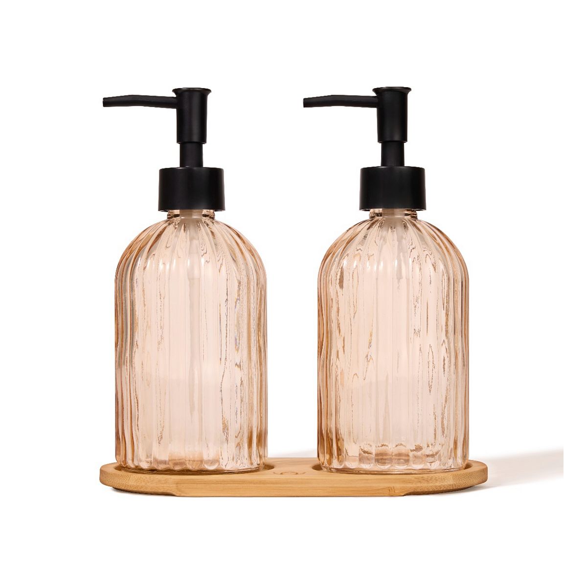 Botanics Refillable Glass Soap Dispenser Duo & Tray