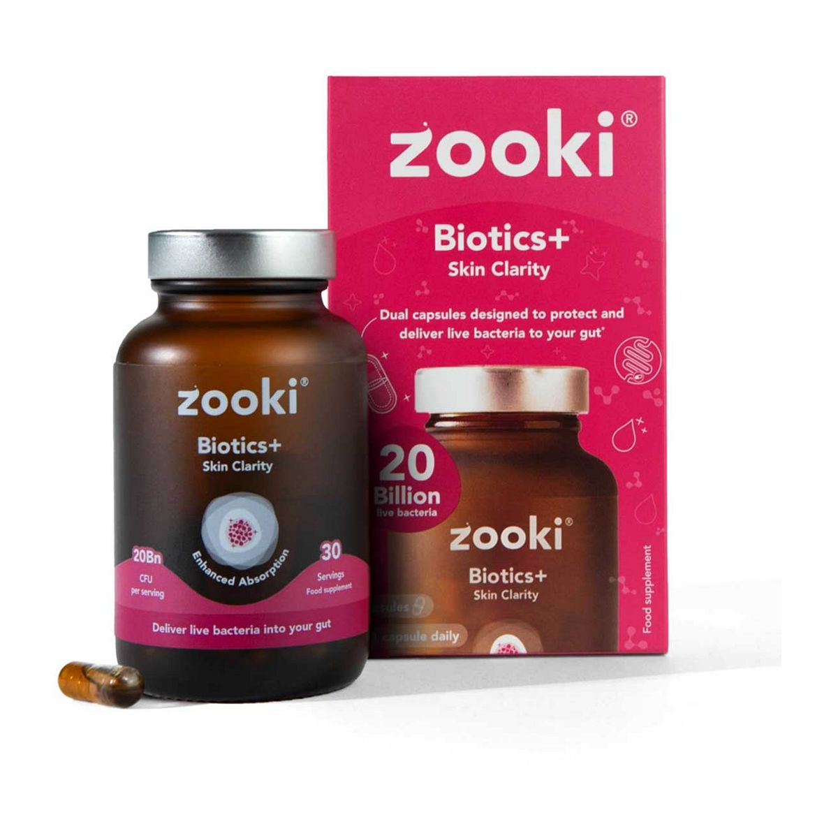 Zooki Biotics+ Skin Clarity Capsules 30S