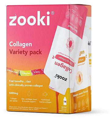 Zooki Marine Collagen 5,000Mg, Variety Pack - 14X15Ml Liquid Sachets, 5000mg