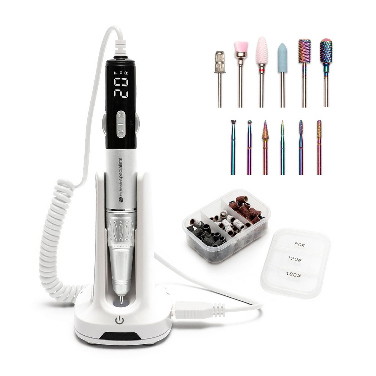 Rio Salon Pro Electric Nail File And Drill With Ceramic & Tungsten Bit Set