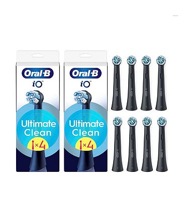 Oral B Io Ultimate Clean Black Toothbrush Heads Bundle, 8 Pack