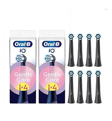 Oral B Io Gentle Care Black Toothbrush Heads Bundle, 8 Pack