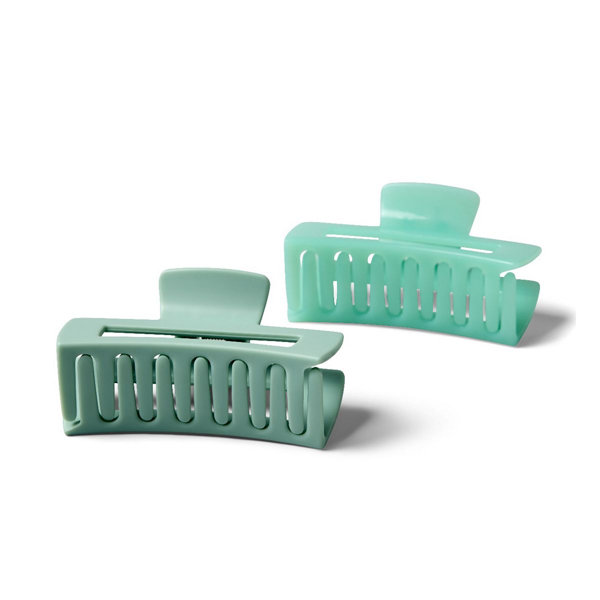   Green Rectangle Jaw Clips 2S Multicolor