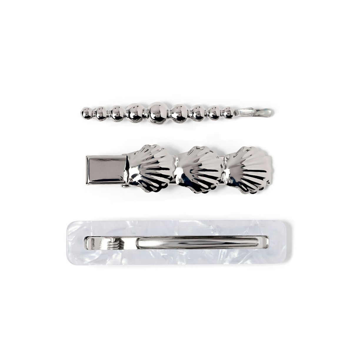   Silver Shell And Peal Slide Grips 3S Multicolor